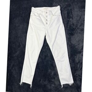 Madewell‎ Minimalist Curvy High Rise Skinny Crop Jeans Button Fly White Size 26